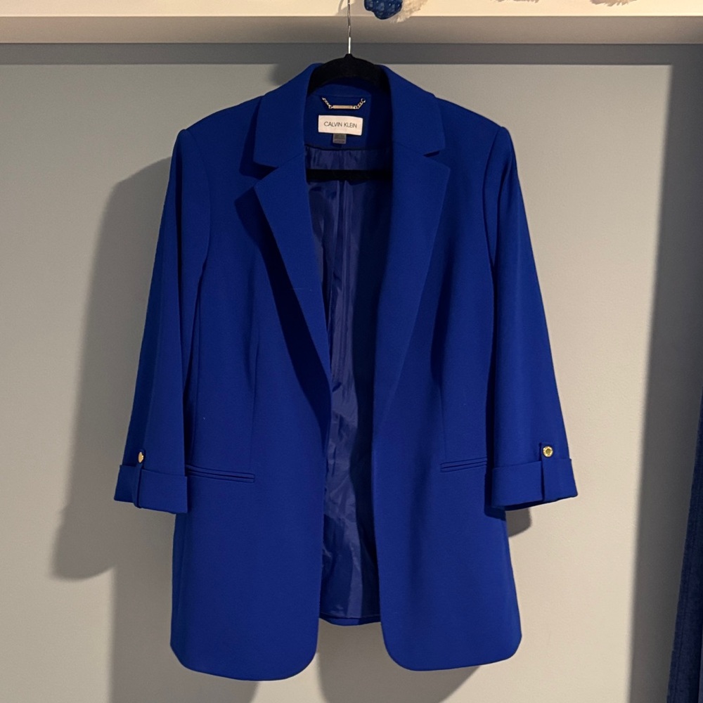Calvin Klein Women's Royal Blue Suit Jacket size 16W